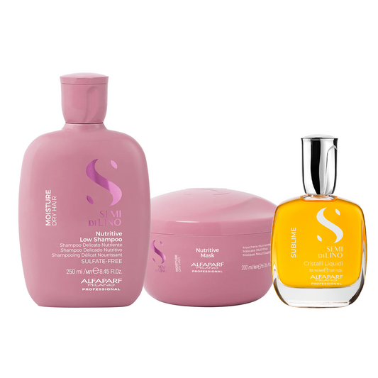 Set Semi di Lino / Nutritive Low Shampoo e Maschera + Cristalli Liquidi 50ml