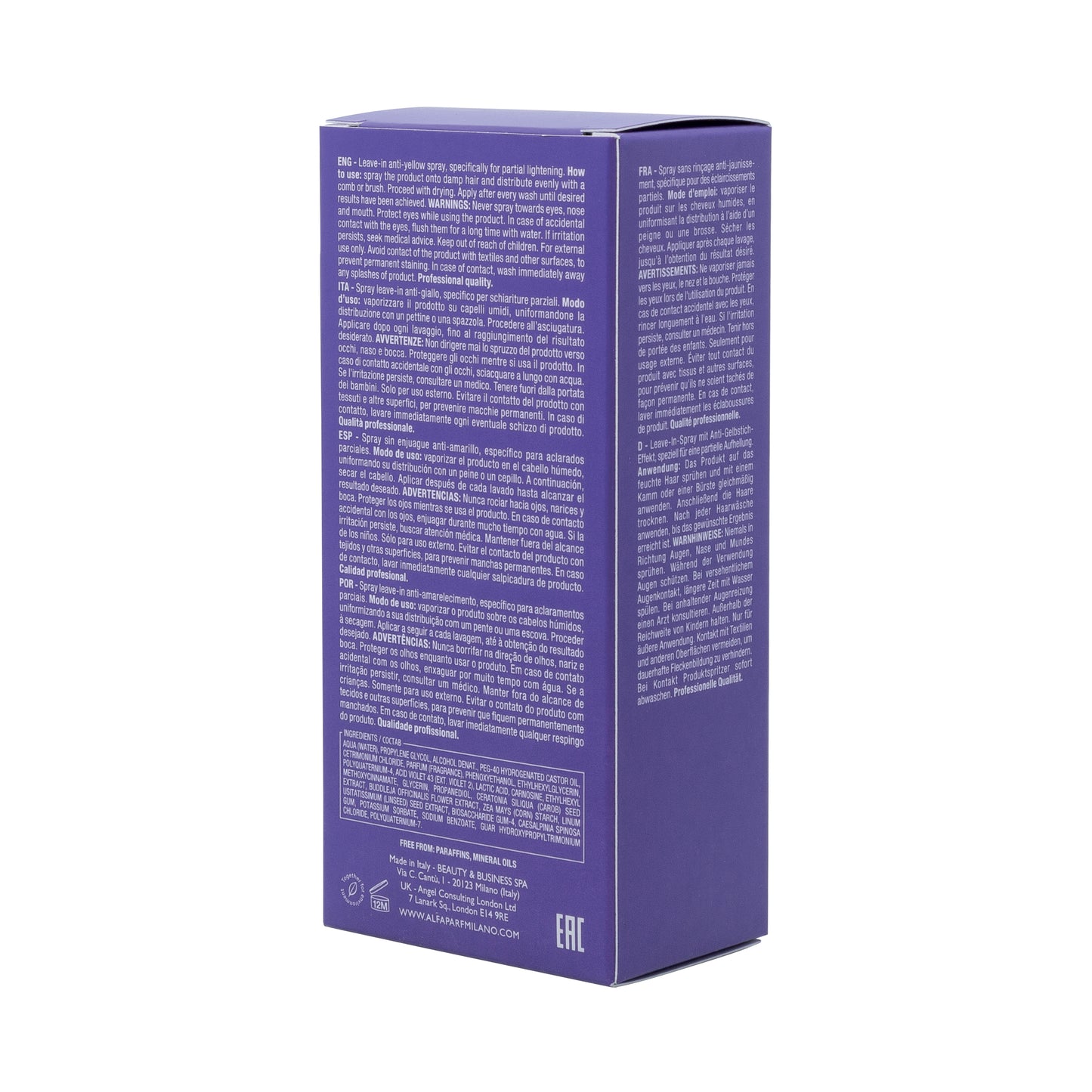 Semi di Lino / Anti-Yellow Spray - Spray Leave-in anti-giallo specifico per schiariture parziali  125ml