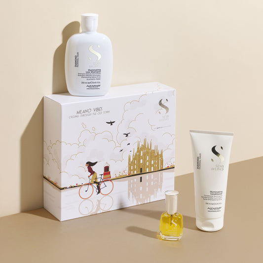 Semi di Lino Holiday Set Diamond / Per capelli normali - Illuminating Low Shampoo + Illuminating Conditioner + Cristalli Liquidi