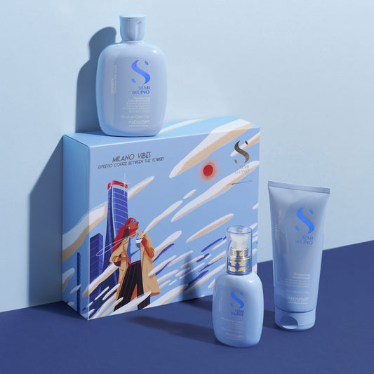 Semi di Lino Holiday Set Density / Per capelli assottiglieti e maturi - Thickening Low Shampoo + Thickening Conditioner + Thickening Cream