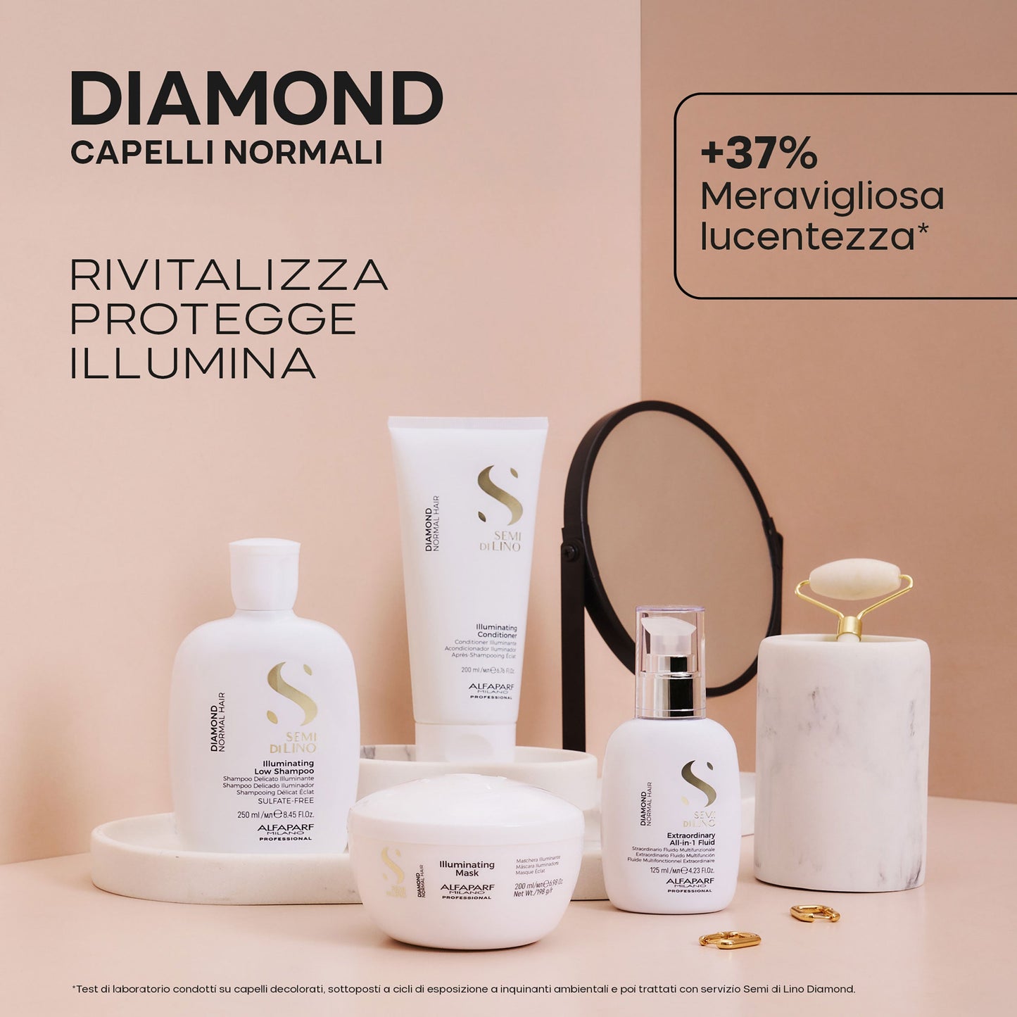 Semi di Lino Duo Kit Diamond - Per capelli normali: Illuminating Low Shampoo & Illuminating Conditioner