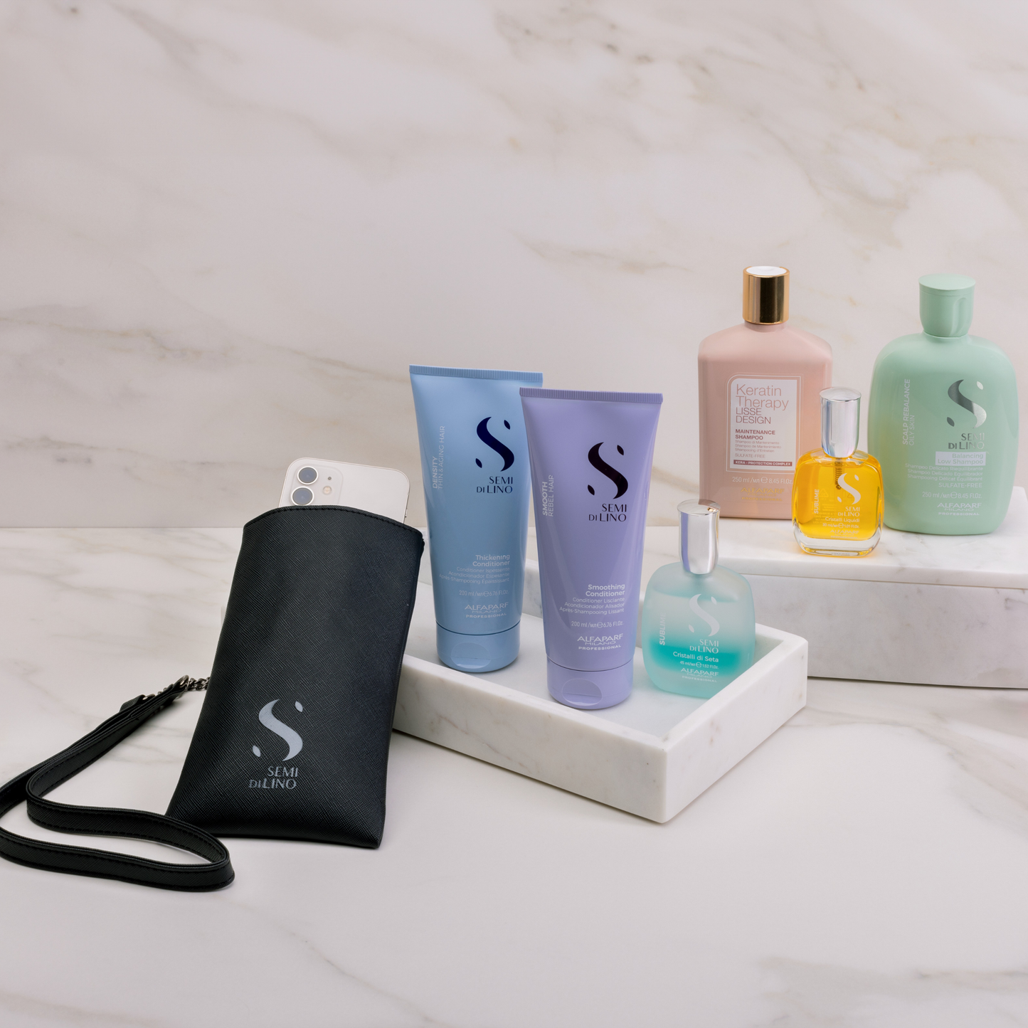 SEMI DI LINO PORTACELLULARE