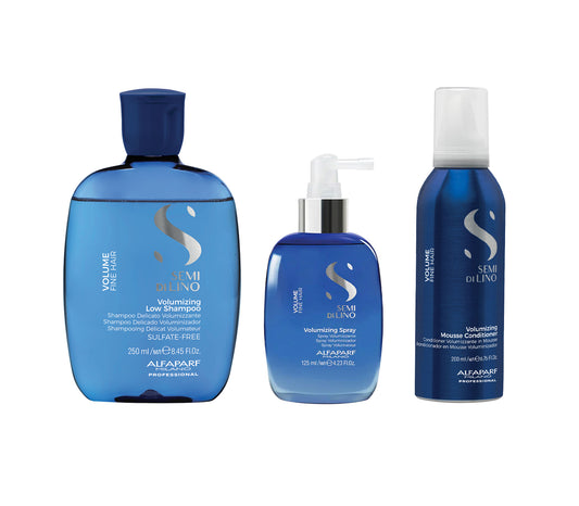 Set Semi di Lino Volume / Volumizing Low Shampoo, Mousse Conditioner e Spray
