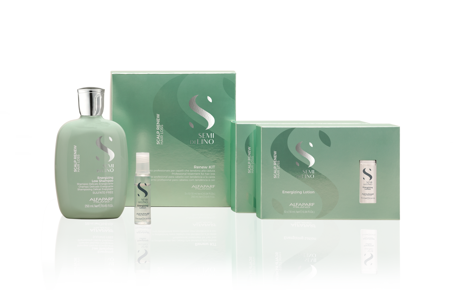 Il Kit è composto dai prodotti:
1 Energizing Low Shampoo: deterge delicatamente donando vitalità e nuova energia ai capelli indeboliti, che tendono alla caduta.
2 Pack di Energizing Lotion: trattamento intensivo energizzante per capelli indeboliti, che tendono alla caduta. Con effetto fresco, senza appesantire. Cute e fibra capillare ritrovano equilibrio, forza e corposità.