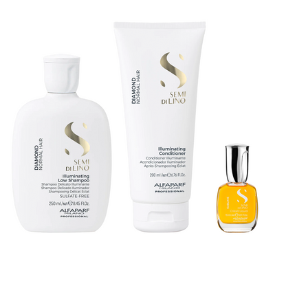 Set Semi di Lino / Illuminating Low Shampoo, Illuminating  Conditioner e Cristalli Semi di Lino