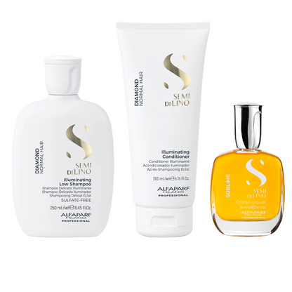 Set Semi di Lino / Illuminating Low Shampoo, Illuminating  Conditioner e Cristalli Semi di Lino