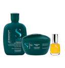 Set Semi di Lino / Shampoo e Maschera Reparative per capelli danneggiati da medi a spessi + Cristalli Liquidi