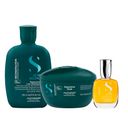 Set Semi di Lino / Shampoo e Maschera Reparative per capelli danneggiati da medi a spessi + Cristalli Liquidi