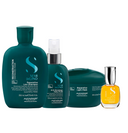 Set Semi di Lino / Shampoo Maschera e Fluido anti-rottura per capelli fini danneggiati + Cristalli Liquidi
