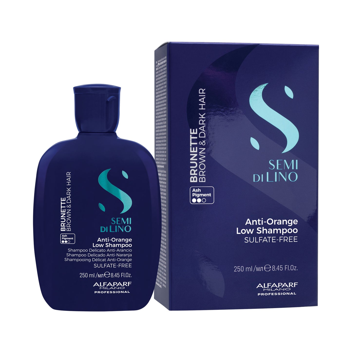 Semi di Lino / Anti-Orange Low Shampoo - Shampoo delicato anti-arancio per capelli castani e bruni