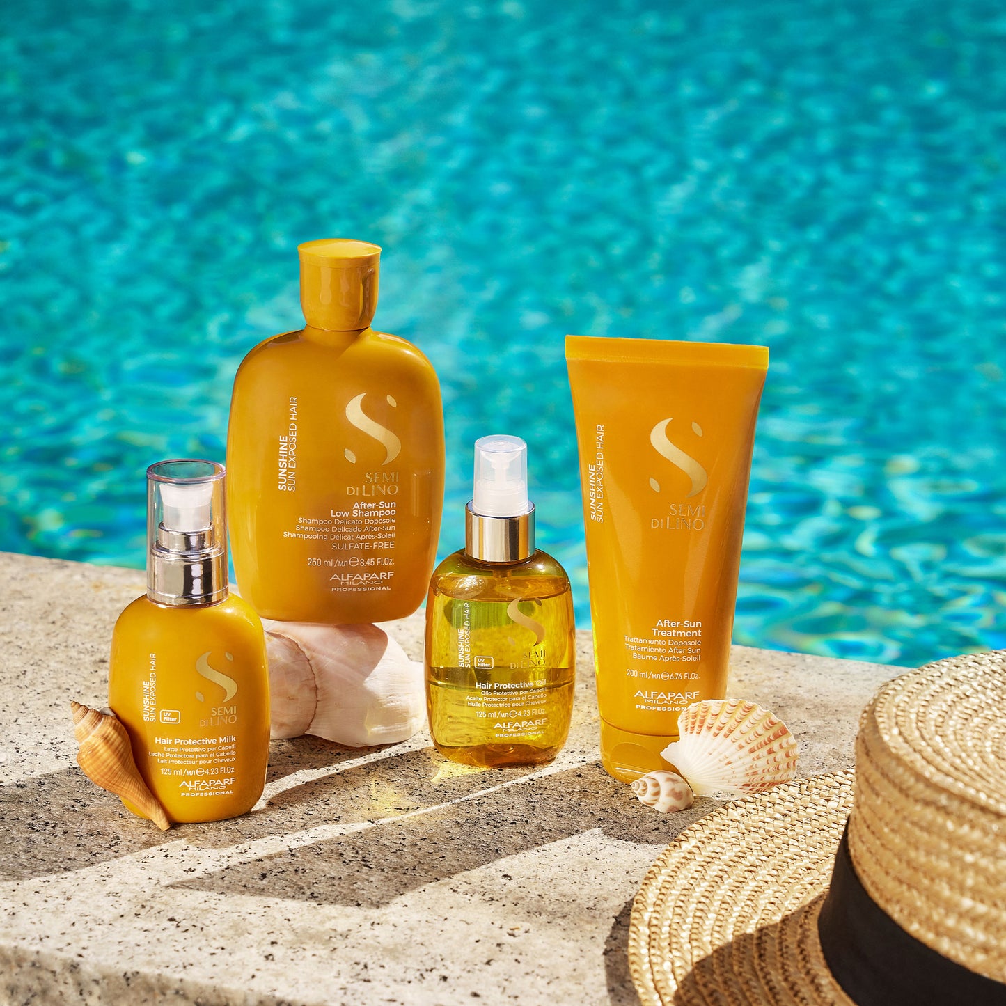 Set Semi di Lino / Sunshine After-Sun Low Shampoo + Conditioner + Milk Leave-in