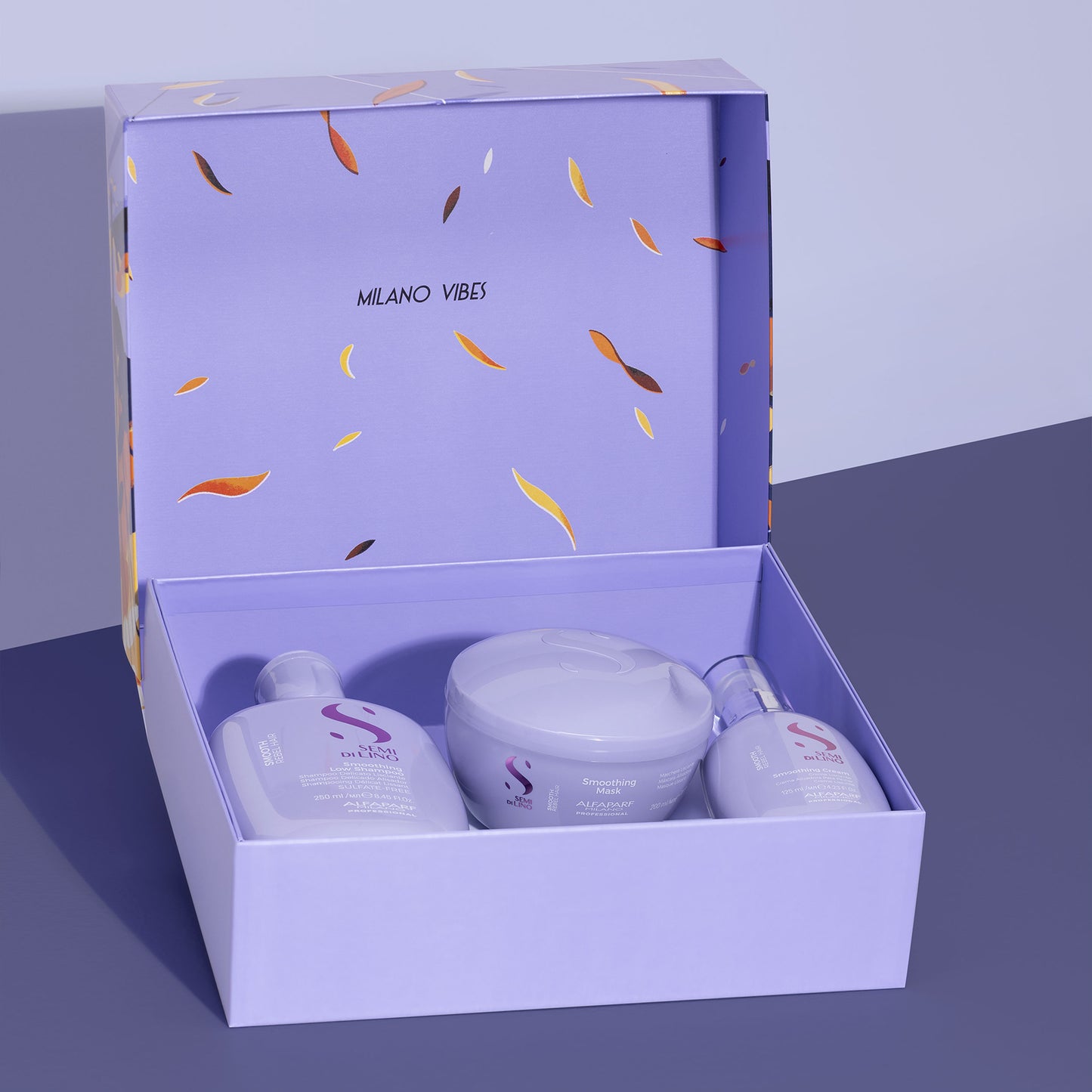 Semi di Lino Holiday Set Smooth / Per capelli ribelli - Smoothing Low Shampoo + Smoothing Mask + Smoothing Cream