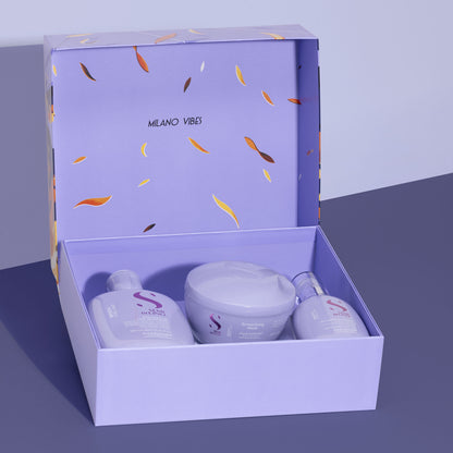 Semi di Lino Holiday Set Smooth / Per capelli ribelli - Smoothing Low Shampoo + Smoothing Mask + Smoothing Cream