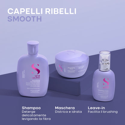 Semi di Lino Holiday Set Smooth / Per capelli ribelli - Smoothing Low Shampoo + Smoothing Mask + Smoothing Cream