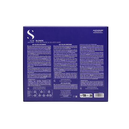 Semi di Lino Holiday Set Blonde / Per capelli biondi e silver - Anti-Yellow Low Shampoo + Anti-Yellow Conditioner + Anti-Yellow Spray