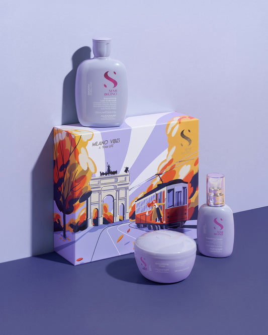Semi di Lino Holiday Set Smooth / Per capelli ribelli - Smoothing Low Shampoo + Smoothing Mask + Smoothing Cream