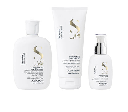 Set Semi di Lino / Illuminating Low Shampoo + Conditioner + All-In-1 Fluid