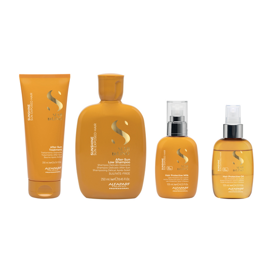 Set Semi di Lino / Sunshine After-Sun Low Shampoo + Conditioner + Milk Leave-in + Protective Oil