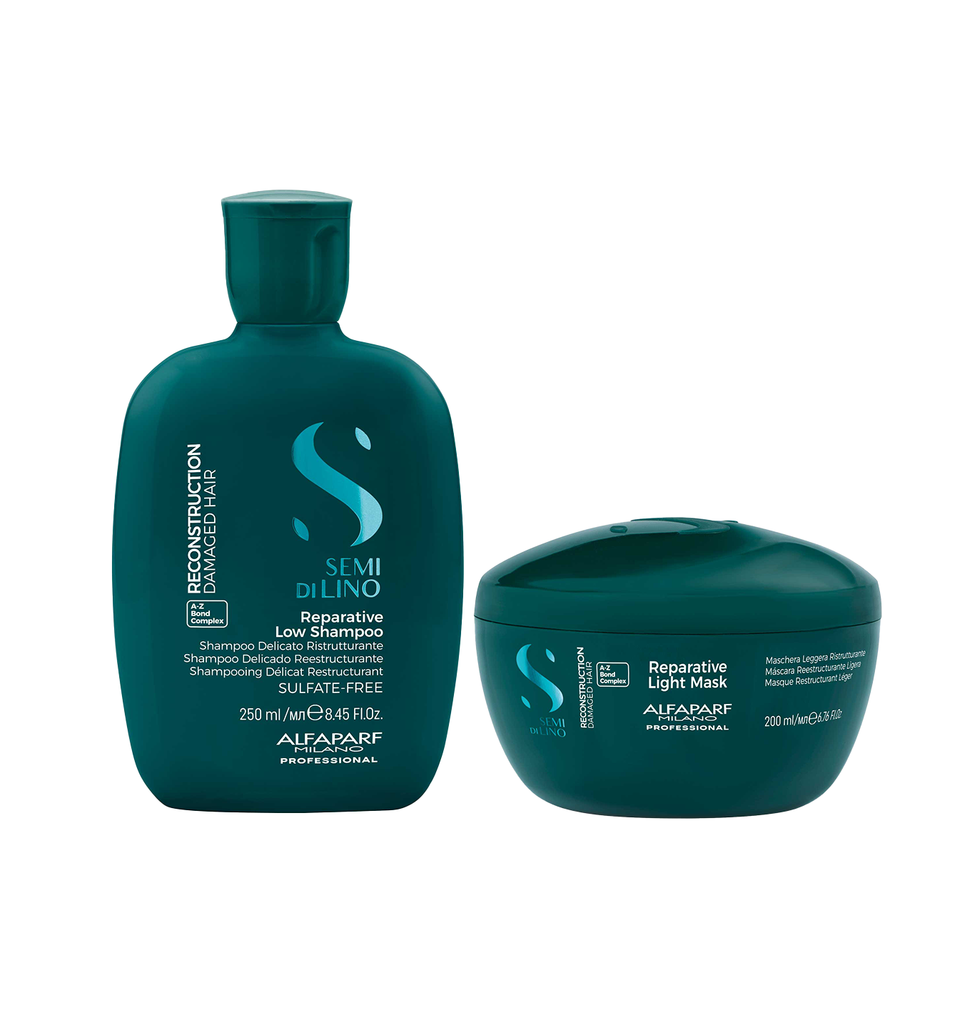 Set Semi di Lino / Shampoo e Maschera per capelli fini danneggiati - Reparative