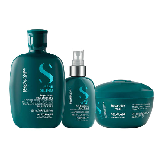 Set Semi di Lino / Shampoo Maschera e Fluido anti-rottura - Reparative