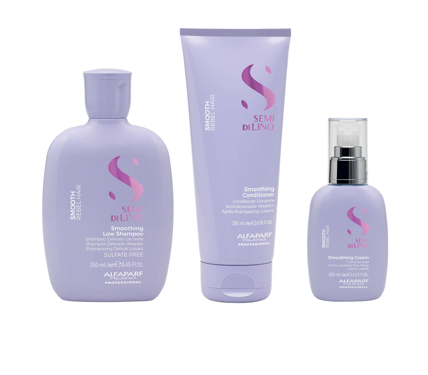 Set Semi di Lino / Smoothing Low Shampoo + Conditioner + Cream