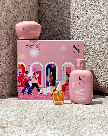 Semi di Lino Holiday Set Moisture / Per capelli secchi - Nutritive Low Shampoo + Nutritive Mask + Cristalli Liquidi