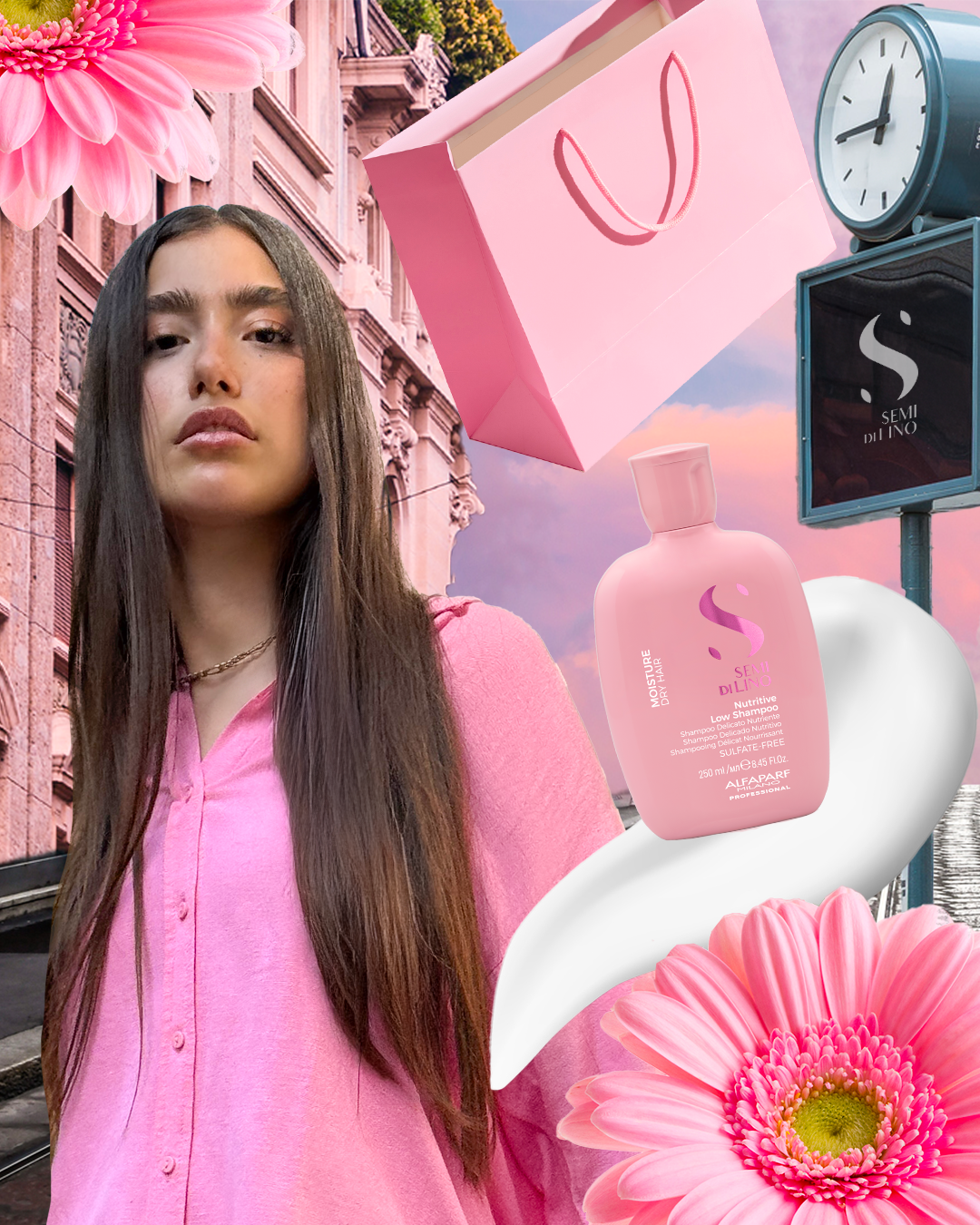 Semi di Lino Holiday Set Moisture / Per capelli secchi - Nutritive Low Shampoo + Nutritive Mask + Cristalli Liquidi